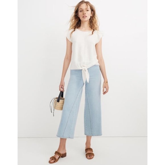 Madewell Tie Front Marin Sweater LARGE - Picture 3 of 4